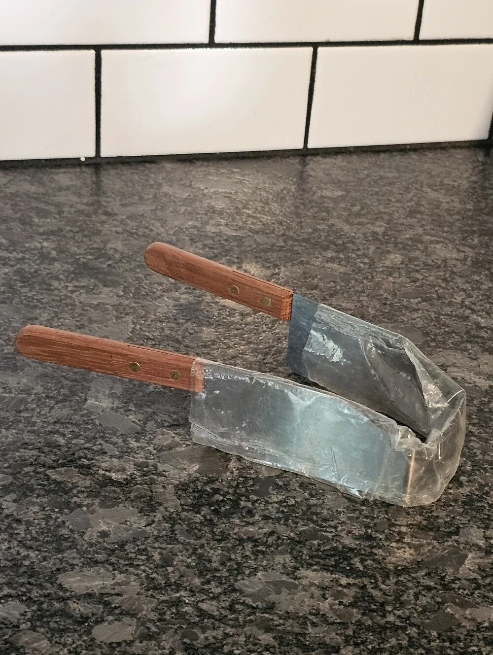 Vintage Kake-Kut’r Stainless Steel Cake Slicer Server Square Shape Cut Wood 90s